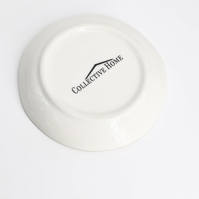 COLLECTIVE HOME - Ceramic Jewelry Tray, Decorative Trinket Dish for Rings Earrings Necklaces Bracelet Watch Keys, Birthday Mother's Day Christmas Gift for Women, 4.75", Glossy (b)