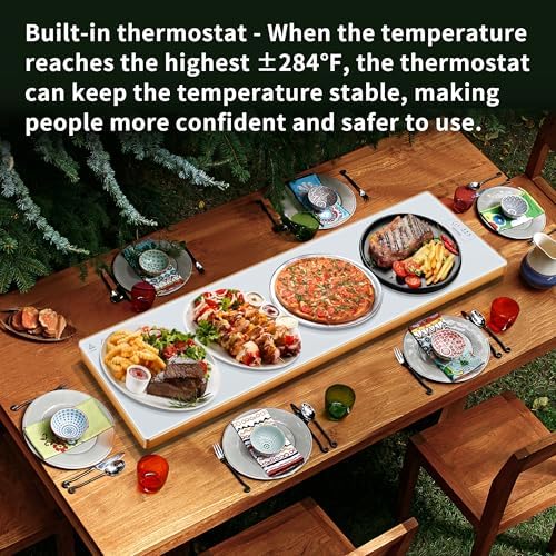 Electric Warming Tray,Extralong 47"x12",Tempered Glass Warming Mat for Food - Image 6