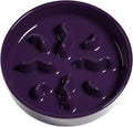 LE TAUCI PET Ceramic Slow Feeder Dog Bowls Small Breed, 0.5 Cups Dog Food Dish for Fast Eaters, Puzzle Bowl for Small Dogs and Cats, 5.5 Inch-Purple