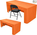 Nasitos 2 Pack 6' Fitted Tablecloth Orange Trade Show Table Cloth-Open Back Valentines Tablecloth Washable and Wrinkle Resistant Rectangular Trade Show Table Cover for Parties, Banquet, Baby Shower