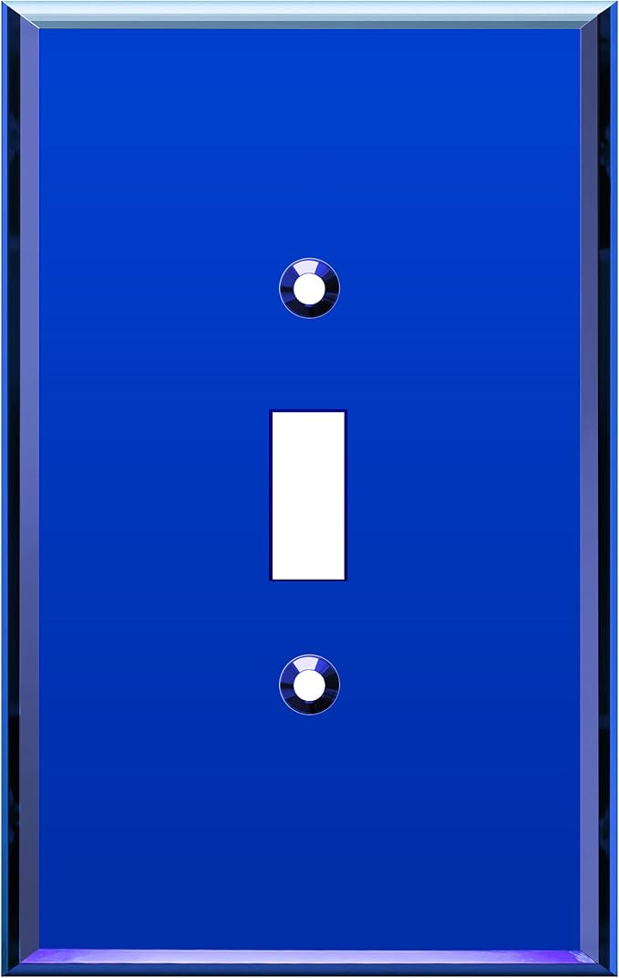 LIDER Toggle Switch Acrylic Wall Plate, Mirrored Light Switch Plate, Plexiglass Switch Cover, Mirror-like Reflective Finish, Modern Upgrade, Oversized 1-Gang 5.25" x 3.44", Blue