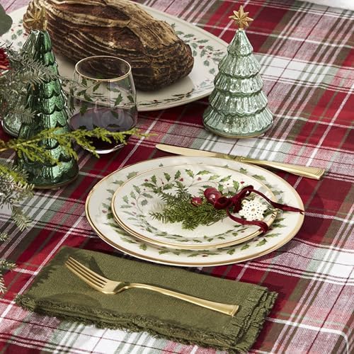 Lenox Holiday Christmas Porcelain Dinnerware Plate and Bowl Set, 12-Piece - Image 4