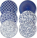 vancasso 10.25" Blue Dinner Plates Set of 6, Porcelain Vintage by vancasso