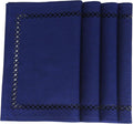 Placemats Set of 4 for Dining Table with Hollow Edge Design- Table Mats 12x 18 Inch, Cloth Place mats Machine Washable (Blue 4pcs)
