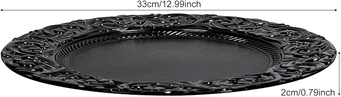 150 Pcs Charger Plates Set, Round Charger Plates, Reusable Serving Plates Embossed Rim Plastic Chargers Plate Decorative Round Plate Chargers for Dinner Plate Table Wedding Shower Decoration