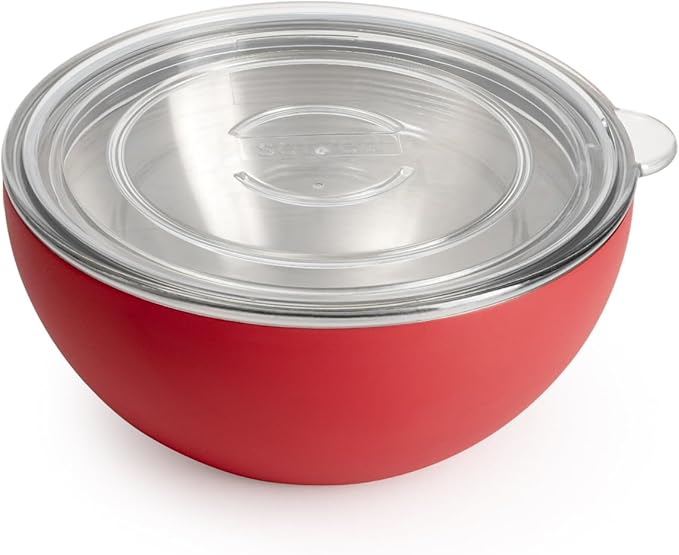 served Large Insulated Serving Bowl with Lid (100oz/3QT) - Double-Walled Stainless Steel Bowl for Hot & Cold Food - Vacuum Insulated, Spill-Resistant Thermal Bowl for Parties, Casseroles, Tailgates