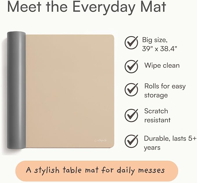 Table Craft Mat to Protect Dining Table, Craft Mess mat 38"x39.4" Great for Childrens Crafts and Play Protect Your Furniture from Spills and Mess Easy to Clean, Heat Resistant (Clay, 38" 39.4")'