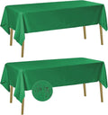 Fokitut 2 Pack Waterproof Rectangle Tablecloth, 60x120 Inch, Stain Resistant and Wrinkle Polyester Table Cloth, Fabric Table Cover for Kitchen Dining, Wedding, Party, Holiday Dinner-Emerald