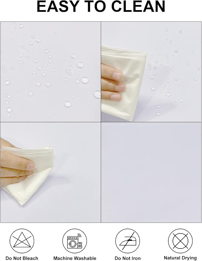 Fokitut 2 Pack Waterproof Round Tablecloth, 70 Inch, Stain Resistant and Wrinkle Polyester Table Cloth, Fabric Table Cover for Kitchen Dining, Wedding, Party, Holiday Dinner-White