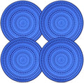 Cobalt Blue Hobnail Glass Plates Set of 4 8 Inch Small Plates by Yungala