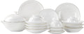 Fine Bone China Dinnerware Set,Porcelain&Ceramic Dinnerware Sets,Bone Stoneware&Ceramic Cookware Tableware Set Includes Dinner Plates|Spoons|Pasta Bowls|Soup Pot|Chopsticks (28PCS * 6-Person Set)