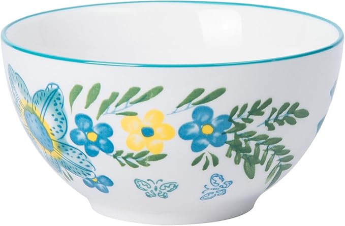 HomePop Ceramic 12-Pieces Dinnerware Sets,Dish Plates and Bowls Sets - Blue Turquoise