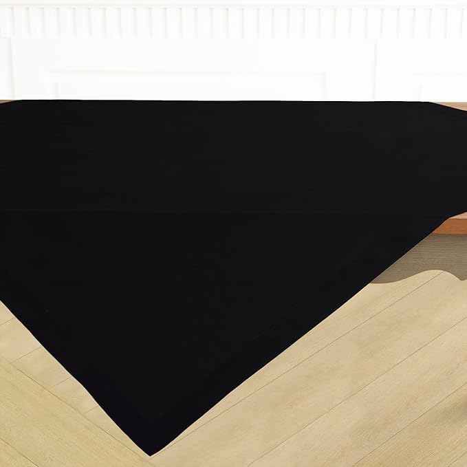 Solino Home Black Linen Tablecloth 52 x 52 Inch - 100% Pure Linen Square Table Throw - Fete, Machine Washable Table Cloth for Winter, Easter