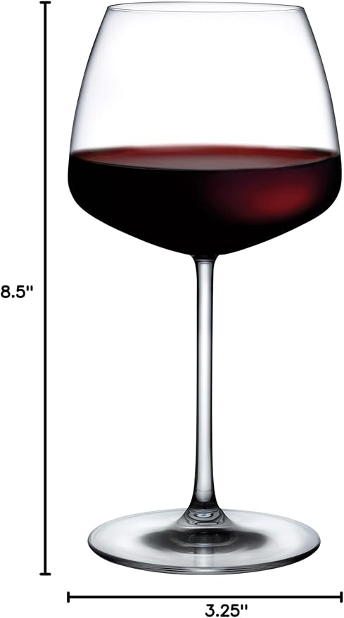 NUDE Mirage Set, Red-White Crystal Wine Glasses | Lead-free Crystal| Unique Stem Glasses, Wine Glasses, Set Of 2