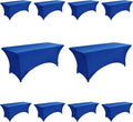 10-Pack 6ft Spandex Table Covers for Rectangle Standard Folding Tables - Wrinkle Resistant Stretch Tablecloths - Ultimate Fitted Table Protector for Parties, Banquet, Wedding