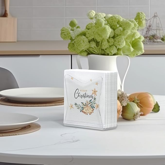 SILUT 2 Pack Clear Napkin Holder for Table, Kitchen Napkins Holder, Cocktail Napkin Holder, Napkin Dispenser for for Restaurant, Bar napkin holder, Napkin Freestanding Holder