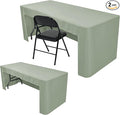 Nasitos 2 Pack Fitted Tablecloth for 4 Foot Tables-Sage Green Open Back Folding Table Cover Washable and Wrinkle Resistant Table Cloth for Weddings, Trade Show, Career Fair, Convention, Events