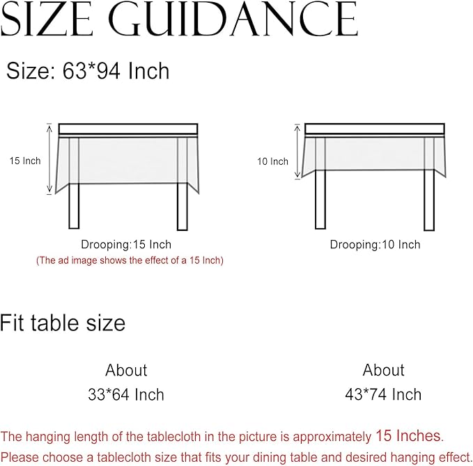 ISAENNE Designer French Red Long Tablecloth Rectangle,Linen Table Cloth with Cashew Pattern,Stain Proof Decor Tablecloths for Dining Thanksgiving Kitchen Christmas,63"*94"-Chauffrey D