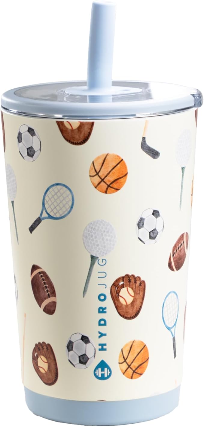 HydroJug Everyday Tumbler 14 oz – Ceramic-Lined Insulated Tumbler with Straw and Soft-Touch Lid, Cup Holder Friendly, Double-Wall Vacuum Insulation, Reusable Travel Cup – Sports