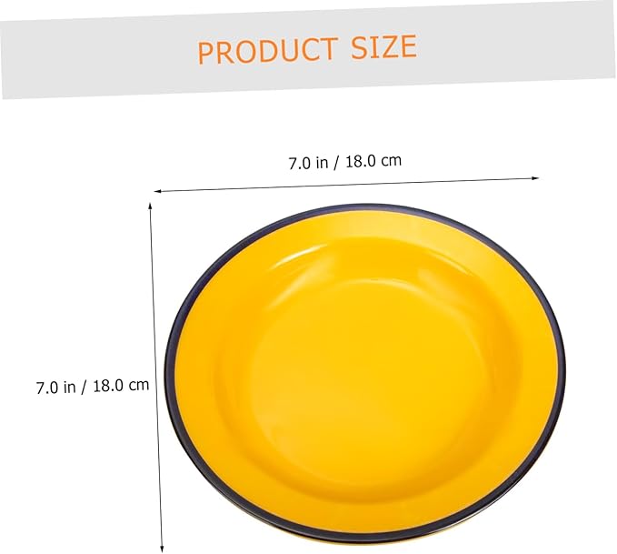 ERINGOGO Dinnerware Yellow Asian Style Rice Soup Bowls Plates Lightweight Tableware for Indoor Outdoor Use Easy to Clean and Portable