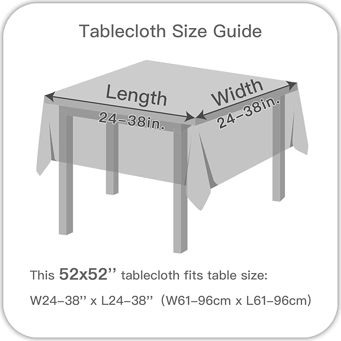 maxmill Square Table Cloth Swirl Pattern Spillproof Wrinkle Resistant Heavy Weight Soft Tablecloth for Kitchen Dinning Tabletop Outdoor Picnic Square 52 x 52 Inch Beige