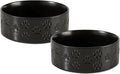 Ceramic Dog Bowl Set, 7.3" Dog Bowls with Anti-Slip Rings for Medium Breed Dogs, 5 Cup Food and Water Bowls, Pet Dishes for Medium-Sized Dogs, Dishwasher Safe (Double Bowls - Black, 7.3 inch)