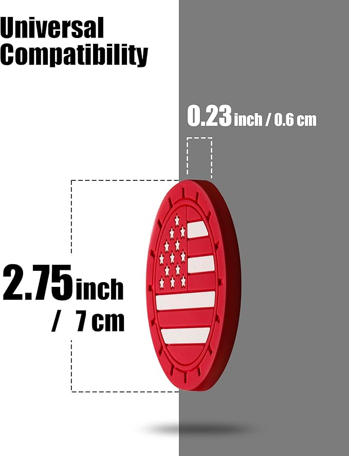 4 Pack Car Cup Coasters, Universal American Flag Non-Slip Silicone Cup Holder Inserts, Car Interior Accessories, Red
