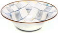 MACKENZIE-CHILDS Enamel Breakfast Bowl, Unique Soup Bowl or Cereal Bowl, Dinnerware, Gray-and-White Sterling Check, Set of 1
