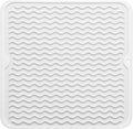 Silicone Dish Drying Mat for Multiple Usage,Easy clean,Eco-friendly,Heat-resistant Silicone Mat for Kitchen Counter or Sink,Refrigerator or Drawer liner White M 12 inches x 12 inches