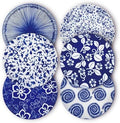 Japanese Style 8 Inch Ceramic Salad Plate Set of 6, Table Decor by KeQiu