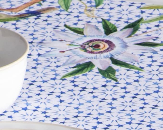 Maison d' Hermine Table Cloth Rectangle Table 100% Cotton 60 x 90 Inches Tablecloth Reusable Decorative for Dining Room Farmhouse Home Valentines Day Decorations Spring Summer - Passiflora