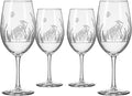 Rolf Glass Heron All Purpose Wine Glass | 18oz Set of 4 Large Wine Glasses | Lead-Free and Engraved | Designed and Engraved in the USA | Coastal Bird Design