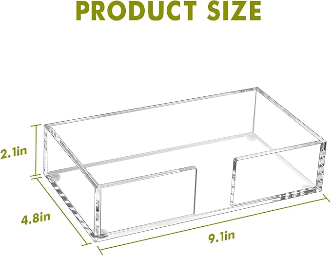 Acrylic Guest Towel Holder Tray for Bathroom, Clear Counter Rectangular Bathroom Napkin Holder for Ktichen, Modern Disposable Hand Towel Holder Tray for Home, Bar, Hotel, Office