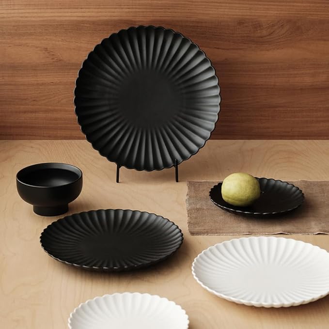 WENSHUO Daisy Plates Set of 6 (Nacre White, 9 Inch)