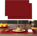 2-Pack Extra Thick Silicone Counter Mats - 24”x16” Large Heat Resistant Kitchen Countertop Protector, Non-Slip Hot Pad Trivet for Air Fryer, Hot Pots & Pans, Coffee Maker(Red)