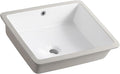 20 Inch Rectangle Undermount Bathroom Sink 19.5" X 15.9" Under Counter Vanity Sink Opening Size 17.5" x 13.78" White Porcelain Basin Sink Lavamanos Para Baños KINGWONG