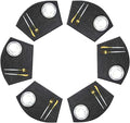 Wedge Placemats for Round Table Woven Vinyl Heat Resistant Washble Easy Clean Table Mats Set of 6（Black）