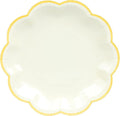 24 Pcs Beige Party Plates Cream Dessert Paper Plates 7inch Gold Foil Scalloped Edge Disposable Cake Plates for Birthday Bridal Baby Shower Wedding Party Supplies