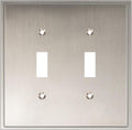 Henne Bery Soft Modern Decorative Wall Plate Switch Plate Outlet Cover (Double Toggle, Satin Nickel)