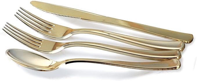 " OCCASIONS " 320pcs set (40 Guests)-Extra Heavyweight Vintage Wedding Disposable/Reusable Plastic Plates 40 x 11'' + 40 x 8.25''+Silverware+Cups+Napkins (Chateau Collection Ivory)