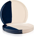 Thomas Fuchs Creative Melamine Side Plates Set of 4, Chip and Break-Resistant, Durable Salad Plates, Kid-Friendly Dessert Plates for Indoor and Outdoor, Dishwasher Safe, Ivory/Navy