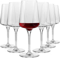 Krosno Red Wine Glasses | Elegant Design | Set of 6 | 16.9 oz | Infinity Collection | Ideal for Home, Restaurants and Receptions | Dishwasher Safe | Lead-Free Crystal Glass