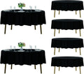 Fokitut 6 Pack Round Tablecloth, 90 Inch, Stain Resistant and Wrinkle Polyester Table Cloth, Fabric Table Cover for Kitchen Dining, Wedding, Party, Holiday Dinner-Black
