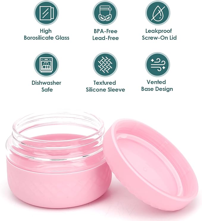 16 oz Glass Lunch Bowl Container with Lid | Leak & Spill Proof, BPA-Free, Microwave & Dishwasher Safe, Airtight Meal Prep & Food Storage Jar for Lunch, Salad, Soup, Overnight Oats, Stew, Yogurt