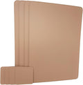 Nikalaz Set of 4 Placemats and 4 Coasters Made of Recycled Leather (18''x13'', Light Camel)