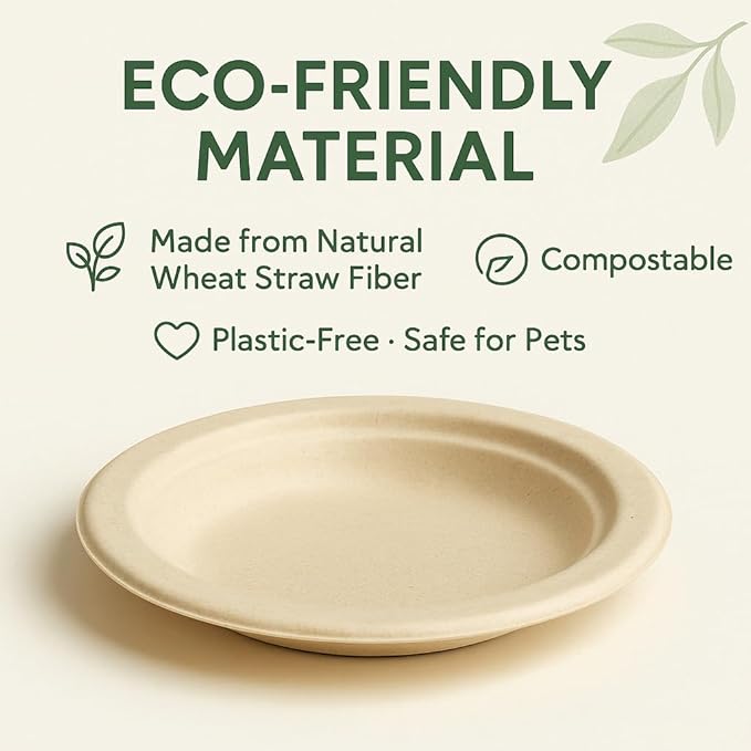 50PCS 6 Inch Disposable Pet Plates for Small Animals, Cats & Puppies, Travel Cat Bowls & Puppy Bowls for Litter, Outdoor Feeding & Travel Pet Food Container, Outdoor Pet Essentials