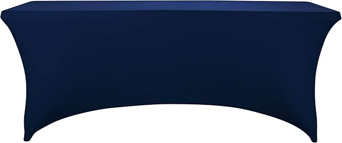 LZY Spandex Fitted Stretch Table Cover for 6 ft or 4ft or 8ft Folding Table, Rectangular Cocktail Tablecloth, Perfect for Party or Banquet