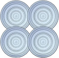 Blue Hobnail Dessert Plates Set 4 Pressed Glass 8 Inch by Yungala