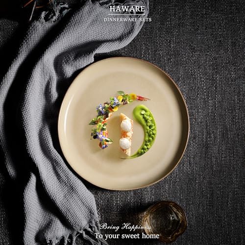 HaWare Stoneware Salad Plates Set of 6, 7.9” Heavy Duty Ceramic Plates, Reactive Glaze Dinnerware for Home Restaurant, Chip and Scratch Resistant, Microwave and Dishwasher Safe, Reactive Sandy Khaki - Image 7