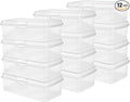 Sterilite 12-Pack FlipTop Stackable Rectangular Storage Bin with Hinging Lid, Clear